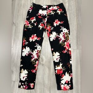 Ann Taylor Loft Black Floral Pants Size 00